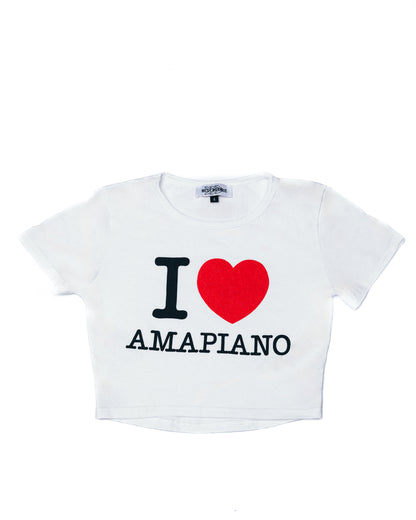 I Love Amapiano Crop Top White