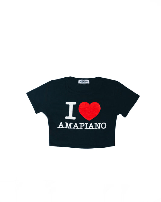 I Love Amapiano Crop Top Black