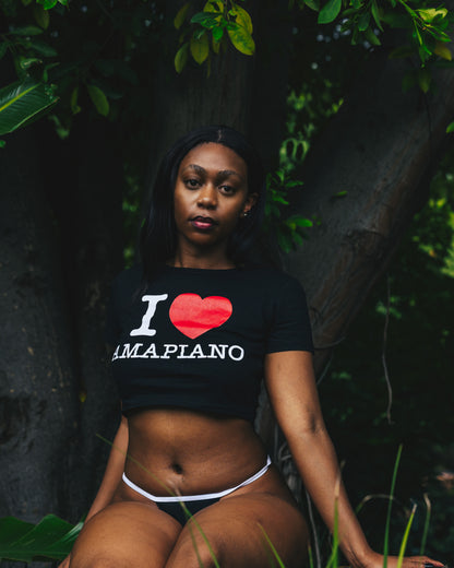 I Love Amapiano Crop Top Black