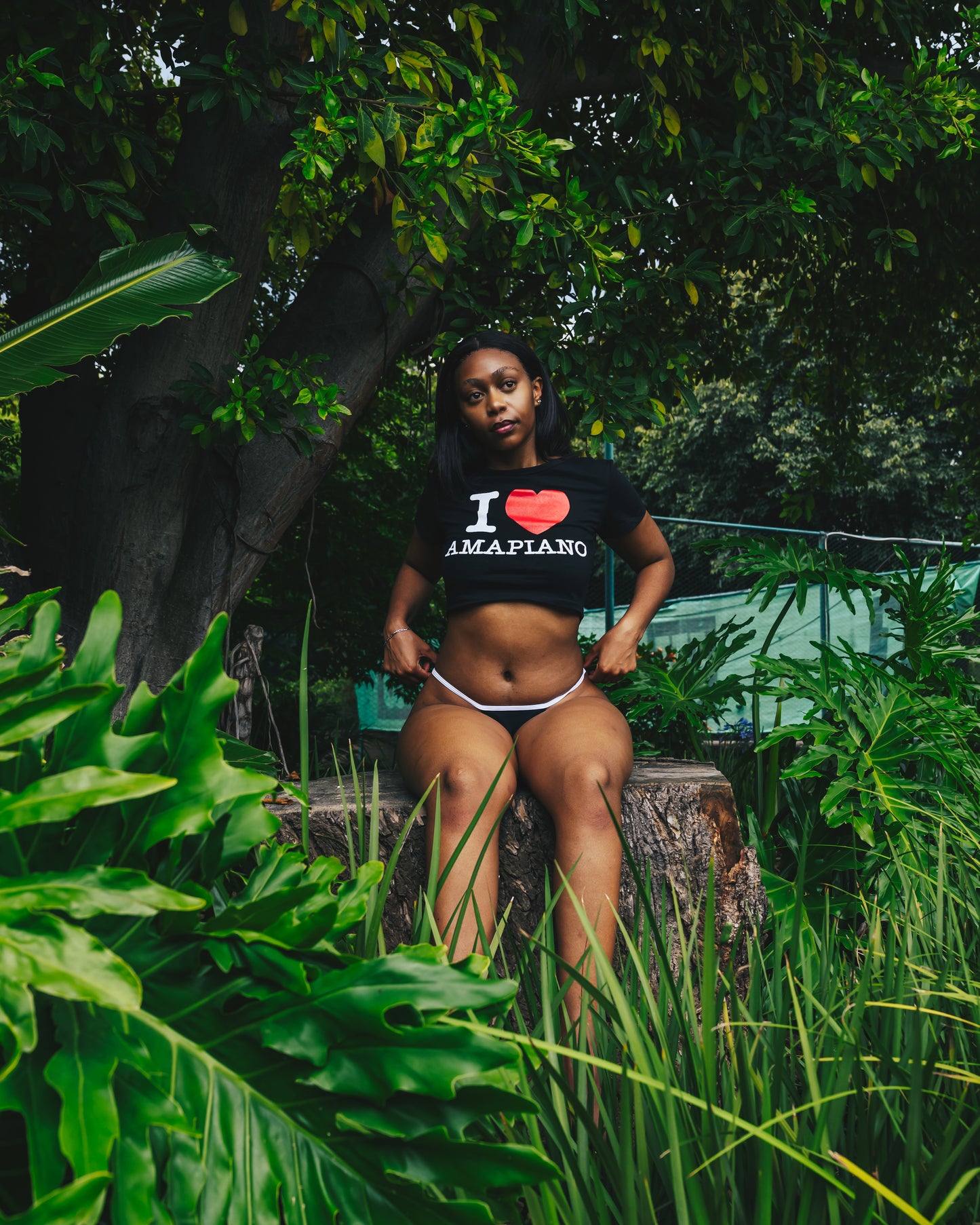 I Love Amapiano Crop Top Black