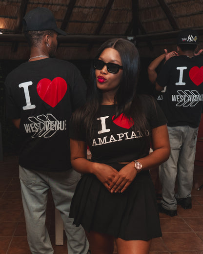 I Love Amapiano Crop Top Black